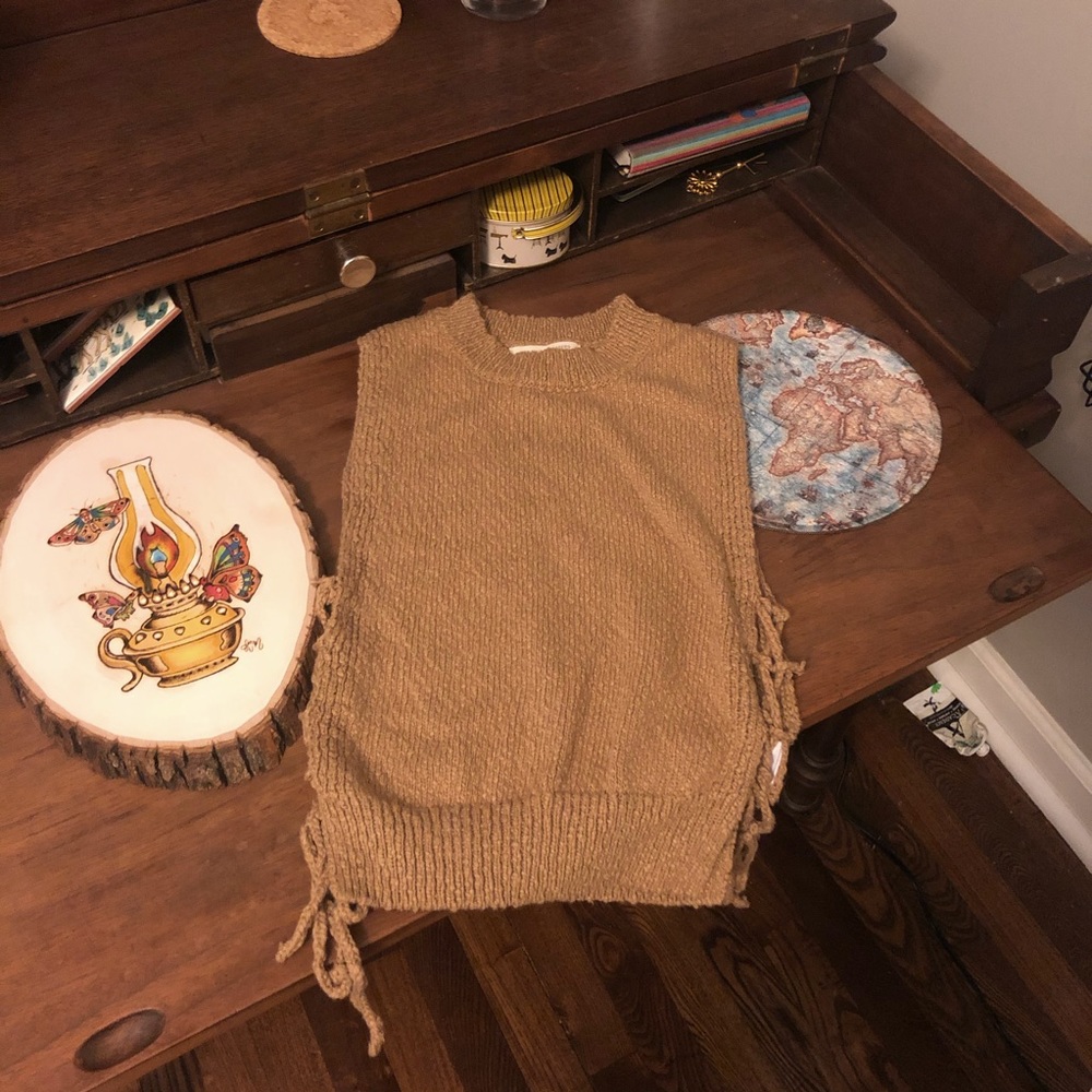 Urban Outfitters Camel Crochet Top